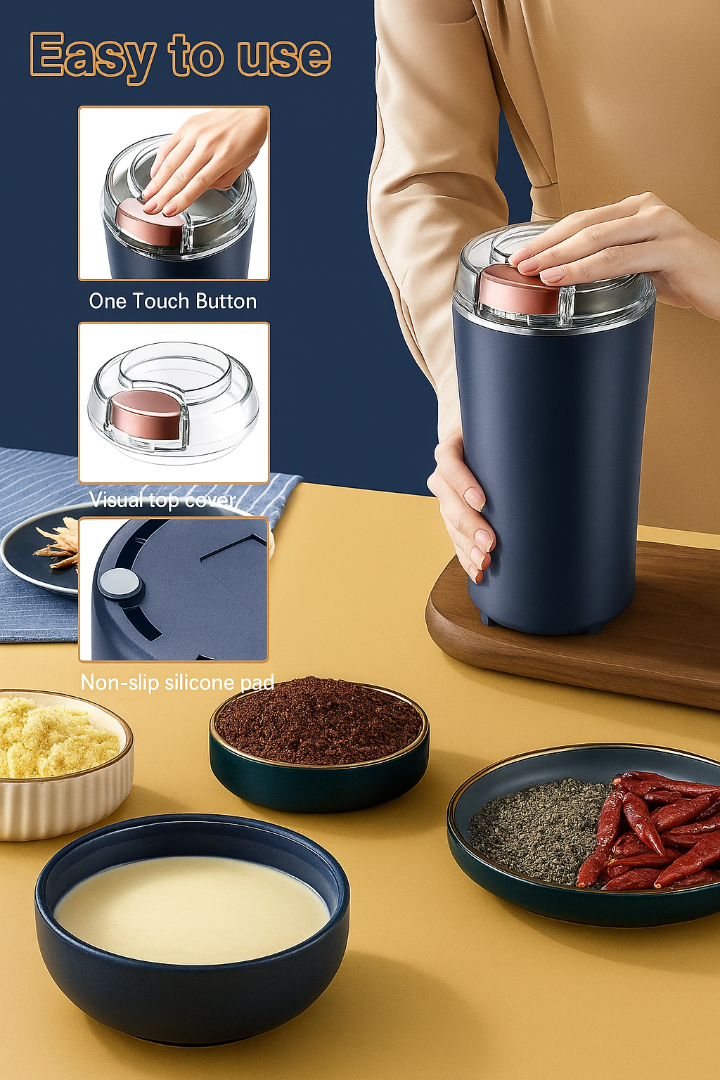 Electric spice & coffee Bean Grinder ,200W stainless steel mixer Grinder rinder